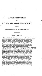 Cover of: Constitution of the Commonwealth of Massachusetts