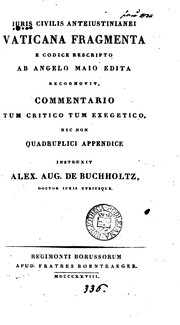 Cover of: Iuris civilis anteiustinianei Vaticana fragmenta: e codice rescripto ab Angelo Maio edita recognovit