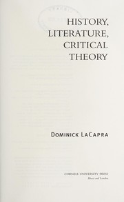 Cover of: History, literature, critical theory