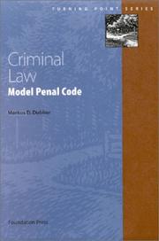 Cover of: Criminal law: model penal code