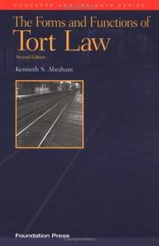 Cover of: The forms and functions of tort law