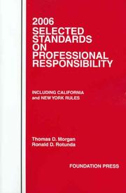 Cover of: 2006 Selected Standards on Professional Responsibility (Supplement)