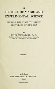 Cover of: A history of magic and experimental science.