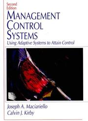 Cover of: Management control systems: using adaptive systems to attain control