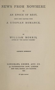 Cover of: News from nowhere by William Morris