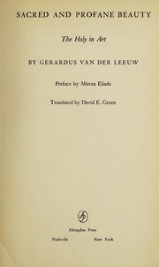 Cover of: Sacred and profane beauty by G. van der Leeuw