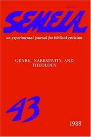 Cover of: Semeia 43: Genre, Narrativity, And Theol