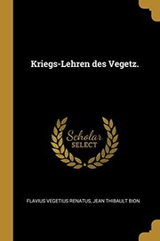 Cover of: Kriegs-Lehren Des Vegetz. (German Edition)