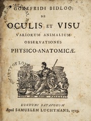 Cover of: De oculis et visu variorum animalium observationes physico-anatomicae