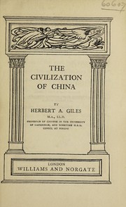Cover of: The civilization of China