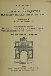 Cover of: A dictionary of classical antiquities: mythology, religion, literature & art