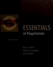 Cover of: Essentials of negotiation