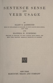 Cover of: Sentence sense and verb usage