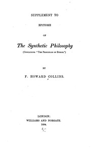 An Epitome of the Synthetic Philosophy by Frederick Howard Collins, Herbert Spencer