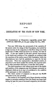 Annual Report of the Commissioners of Emigration of the State of New York, for the Year Ending ... by New York (State ). Commissioners of Emigration, New York (State), Commissioners of Emigration