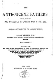 Cover of: The Ante-Nicene Fathers: Translations of the Writings of the Fathers Down to ...