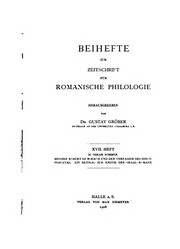 Cover of: Beihefte zur Zeitschrift für romanische Philologie by 