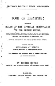 Cover of: The Book of Dignities: Containing Rolls of the Official Personages of the ...