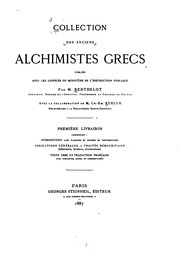 Collection des anciens alchimistes grecs by Marcellin Berthelot