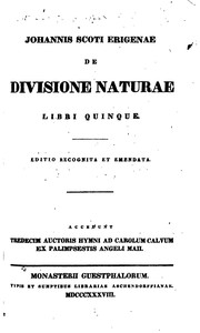 Cover of: De divisione naturae libri quinque