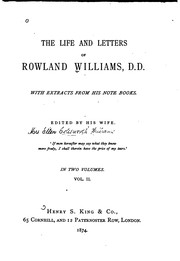 Cover of: The Life and Letters of Rowland Williams, D.D.: With Extracts from His Note ...