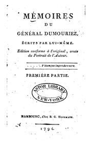 Cover of: Mémoires du Général Dumouriez