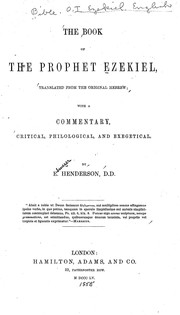 Cover of: The book of the prophet Ezekiel