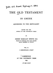 Cover of: The Old Testament in Greek by edited by Henry Barclay Swete.
