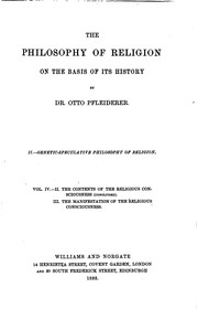 Cover of: The Philosophy of Religion: On the Basis of Its History by Otto Pfleiderer , Allan Menzies