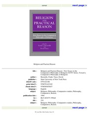 Cover of: Religion and Practical Reason: New Essays in the Comparative Philosophy of Religions (Suny Series, Toward a Comparative Philosophy of Religions)