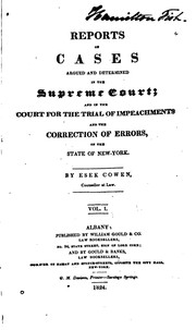 Cover of: Reports of Cases Argued and Determined in the Supreme Court