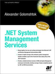 Cover of: .NET System Management Services by Alexander Golomshtok