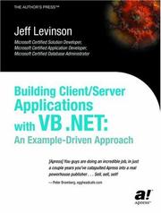 Cover of: Building Client/Server Applications Under VB .NET by Jeff Levinson