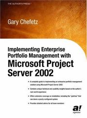 Cover of: Implementing Enterprise Portfolio Management with Microsoft Project Server 2002 by Gary Chefetz