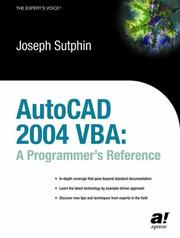 Cover of: AutoCAD 2004 VBA: a programmer's reference