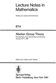 Cover of: Abelian group theory by edited by R. Göbel and E. Walker.
