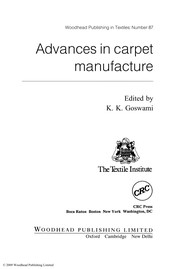 Cover of: Advances in carpet manufacture