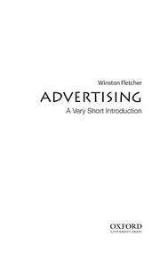 Cover of: Advertising: a very short introduction