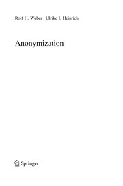 Cover of: Anonymization