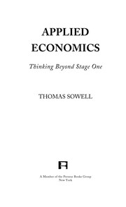 Cover of: Applied Economics by Thomas Sowell