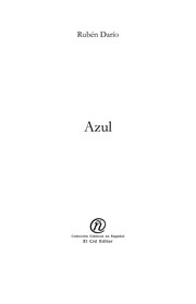 Cover of: Azul by Rubén Darío