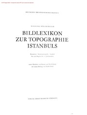 Bildlexikon zur Topographie Istanbuls by Wolfgang Müller-Wiener