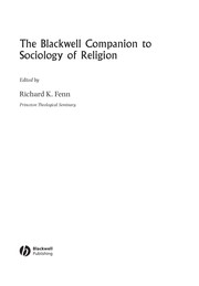 Cover of: The Blackwell companion to sociology of religion