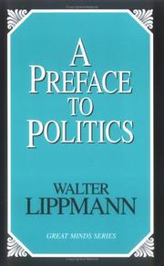 Cover of: A Preface To Politics (Great Minds)