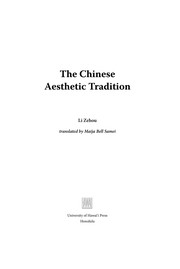 Cover of: The Chinese aesthetic tradition