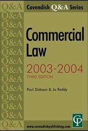 Commercial law by A. P. Dobson, Paul Dobson, A. P. Dobson, Jo Reddy