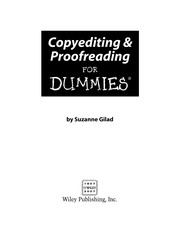 Copyediting & proofreading for dummies by Suzanne Gilad