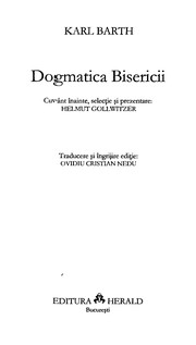 Dogmatica Bisericii by Karl Barth