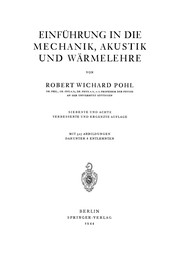 Cover of: Einführung in die Mechanik, Akustik und Wärmelehre