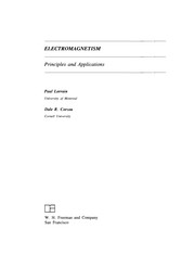 Cover of: Electromagnetism: principles and applications